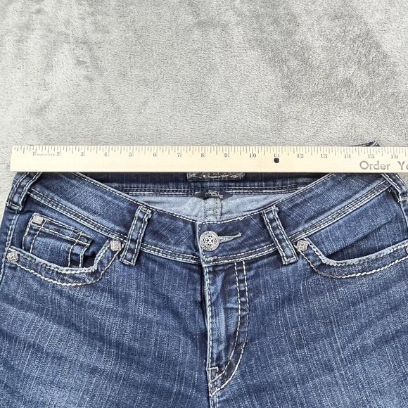 Silver Jeans Womens 31x30 Suki Surplus Boot Denim Blue Light Flap Pockets Pants - Picture 4 of 13